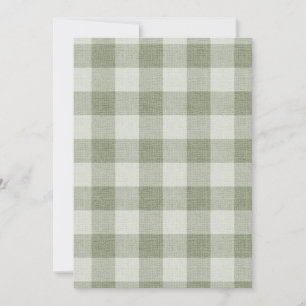 Salvia Grön Gingham Buffalo Rutig Linne Struktur Inbjudningar