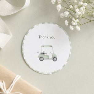 Salvia grön golf baby shower runt klistermärke