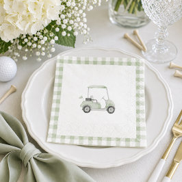 Salvia grön golf baby shower servett