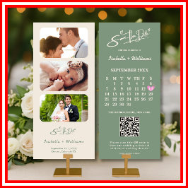 Salvia Grön Kalender | QR-kod Spara Datum