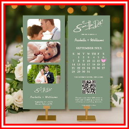 Salvia Grön Kalender | QR-kod Spara Datum