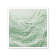 Salvia Grön Marmor & Guld Servetter