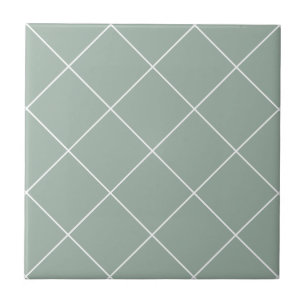 Salvia Grön Modern Enkel Geometrisk Rutnät Kakelplatta