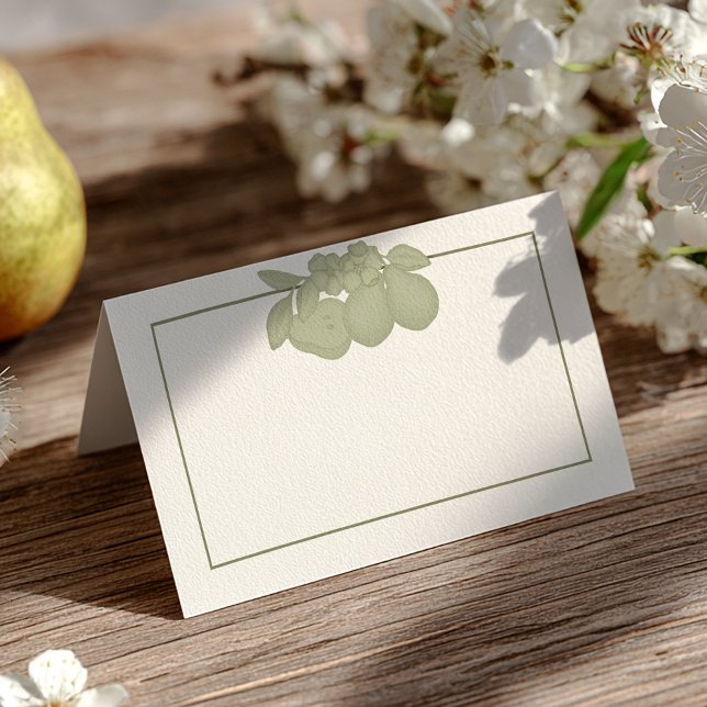 Salvia Grön Perfekt Päron Platt Platskort Placeringskort (Table Card)