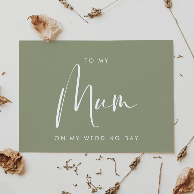 Salvia grön till min mamma på min bröllopsdag kort (Skapare uppladdad)