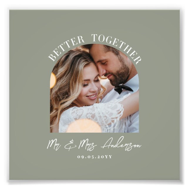 Salvia grön valv fotobryllopsgåva heminredning fototryck (Framsidan)