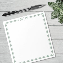 Salvia Grönt Monogram Anteckningsblock