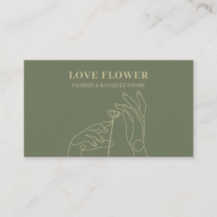 Salvia Guld Florist Handritad Botanisk Visitkort