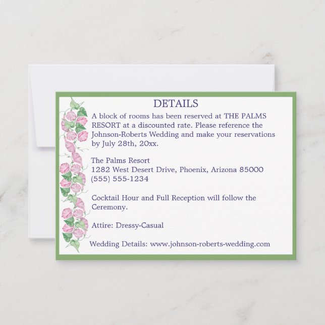 Salvia med Rosa Blommor Detaljer Kort (Framsida)