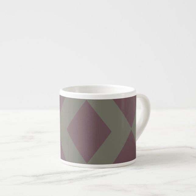 Salvia och Maroon Diamantmönster Espressomugg (Framsida höger)