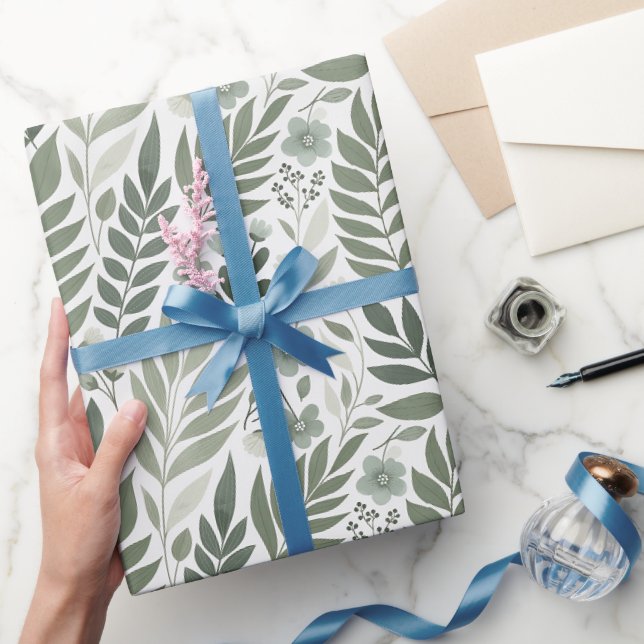 Salvia och Mynta Ormbunkar med Blomningar Presentpapper (Gifting)