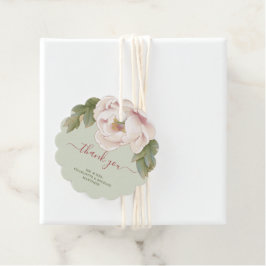 Salvia och Rödfärgad Peony Blommig Tacksamhet Bröl Gåvor Etiketter