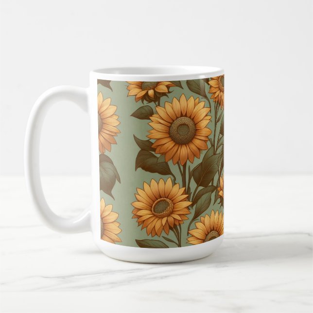 Salvia och solrosor II Kaffemugg (Vänster)