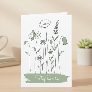 Salvia Vildblomma – Minimalistisk Present till Hen Anteckningskort