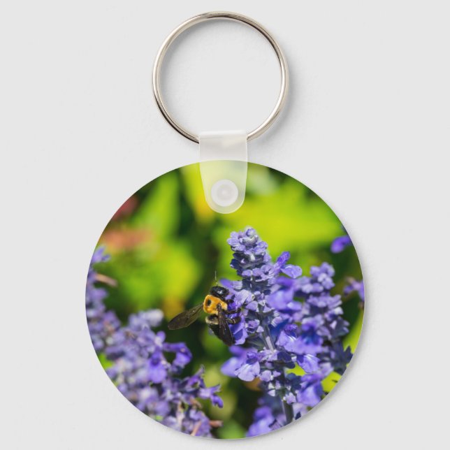 Salvia With Bumblebee Nyckelring (Framsida)