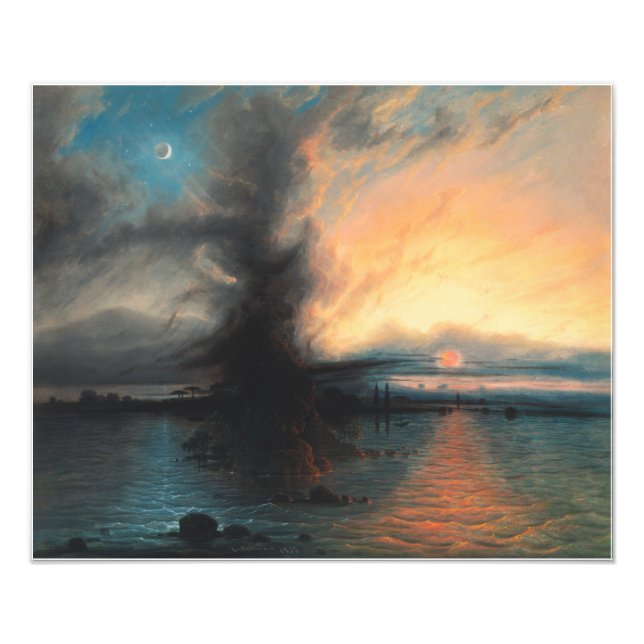 Salvningens Sten (1837) av Samuel Colman Fototryck (Framsidan)