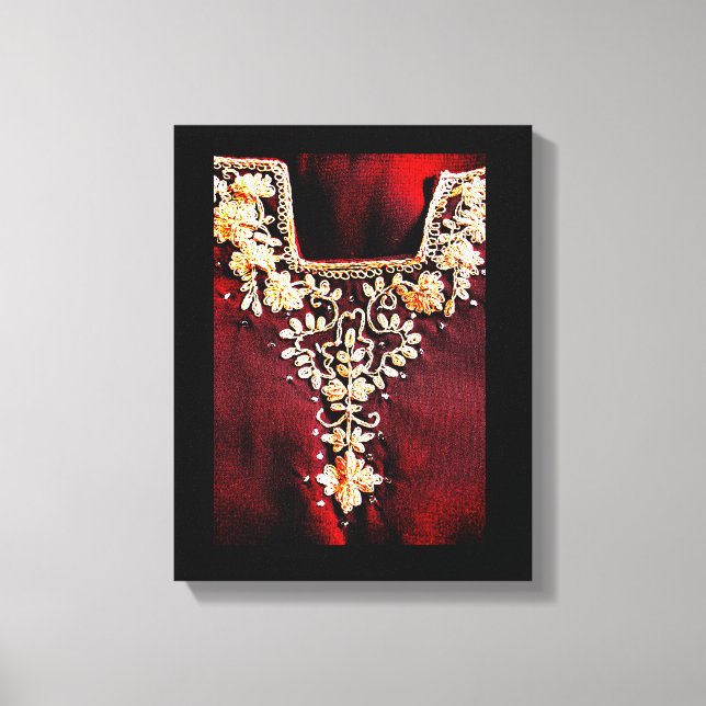 Salwar Kameez Embroidery Canvastryck (Framsida)