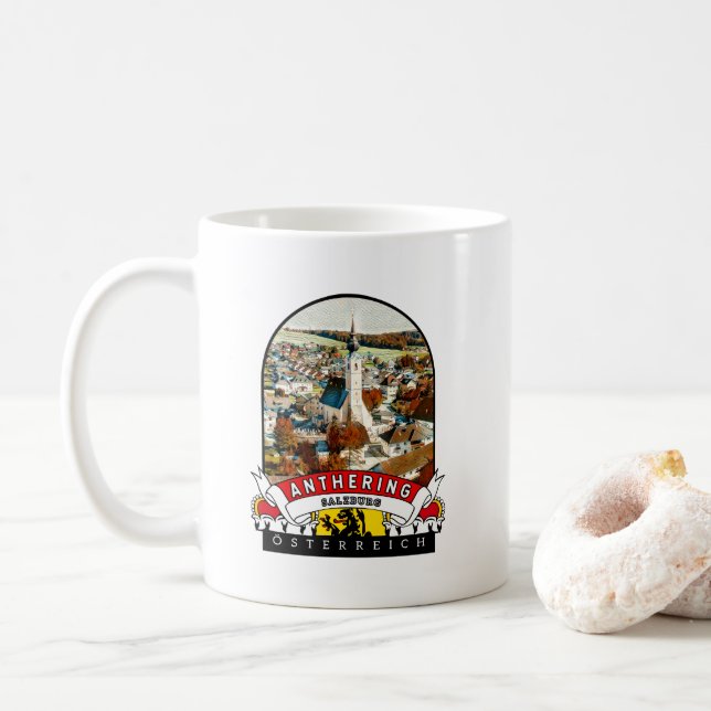 Salzburg Anthering Österreich Souvenir Kaffemugg (Med munk)