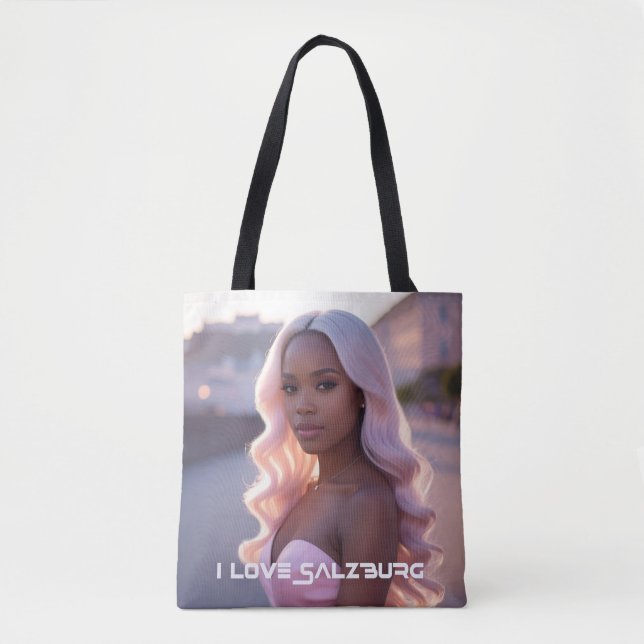 SALZBURG - AUSTRIA - I LOVE SALZBURG TYGKASSE (Framsida)