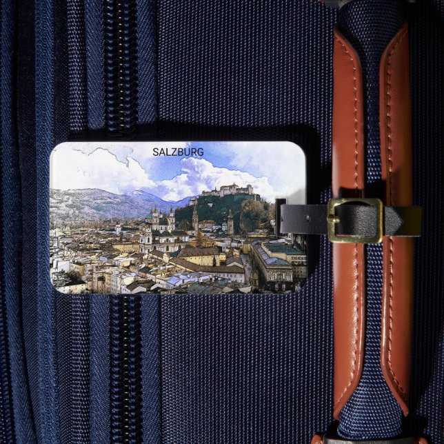 Salzburg Austria Panorama View Bagagebricka (Framsida Insitu 4)