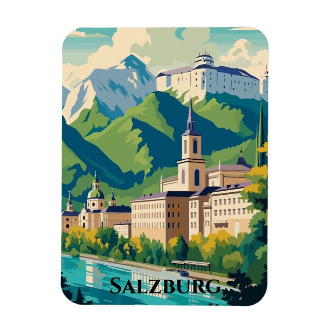 Salzburg Austria Postcard Travel Magnet (Vertikal)