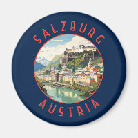 Salzburg Austria Retro Distress Circle
