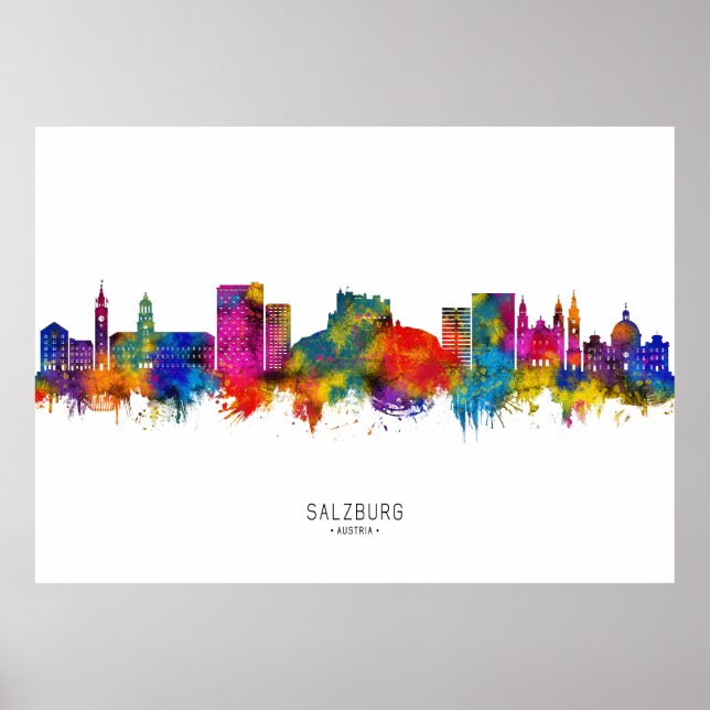 Salzburg Austria Skyline Poster (Framsidan)