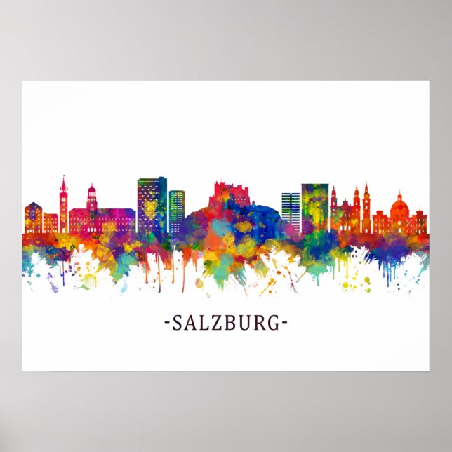 Salzburg Austria Skyline Poster (Framsidan)