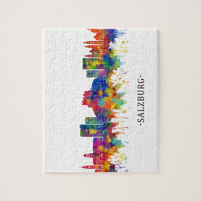 Salzburg Austria Skyline Pussel (Vertikal)