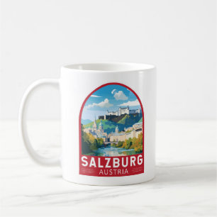 Salzburg Austria Travel Art Vintage Kaffemugg