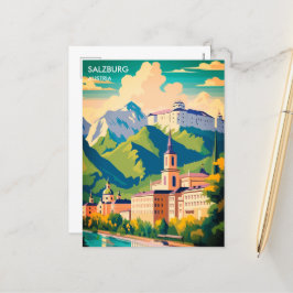 Salzburg Austria Travel Helg Vykort