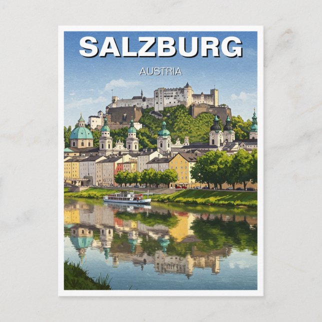 Salzburg Austria Travel Vykort (Framsida)
