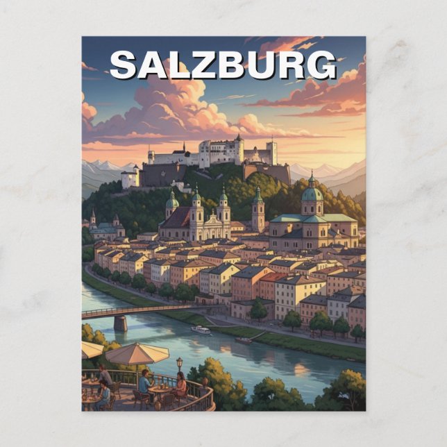 Salzburg Austria Travel Vykort (Framsida)