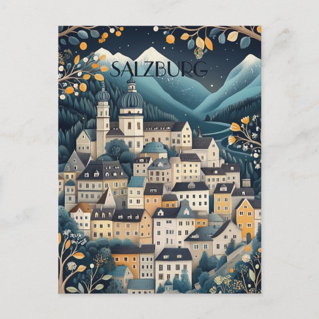 Salzburg Austria Travel Vykort (Framsida)