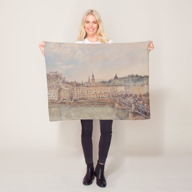 Salzburg (av Rudolf von Alt) Fleecefilt (På plats)