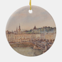 Salzburg (av Rudolf von Alt) Julgransprydnad Keramik