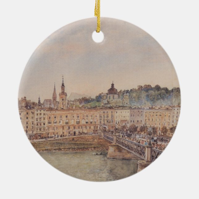 Salzburg (av Rudolf von Alt) Julgransprydnad Keramik (Baksidan)