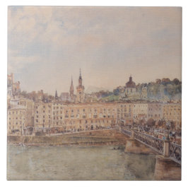 Salzburg (av Rudolf von Alt) Kakelplatta