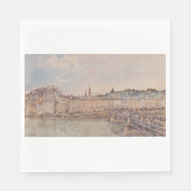 Salzburg (av Rudolf von Alt) Pappersservett (Framsidan)