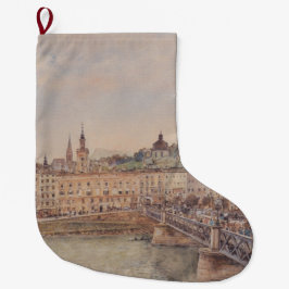 Salzburg (av Rudolf von Alt) Stor Julstrumpa