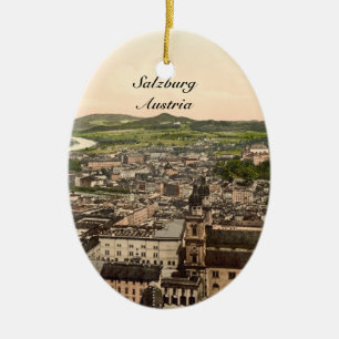 Salzburg från den Maria slätten, Österrike Julgransprydnad Keramik