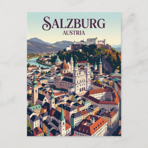 Salzburg Gamla Stan (Altstadt) Österrike Vykort