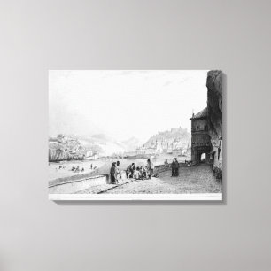 Salzburg, graverad av Bayot & Cuvilier, 1840 Canvastryck