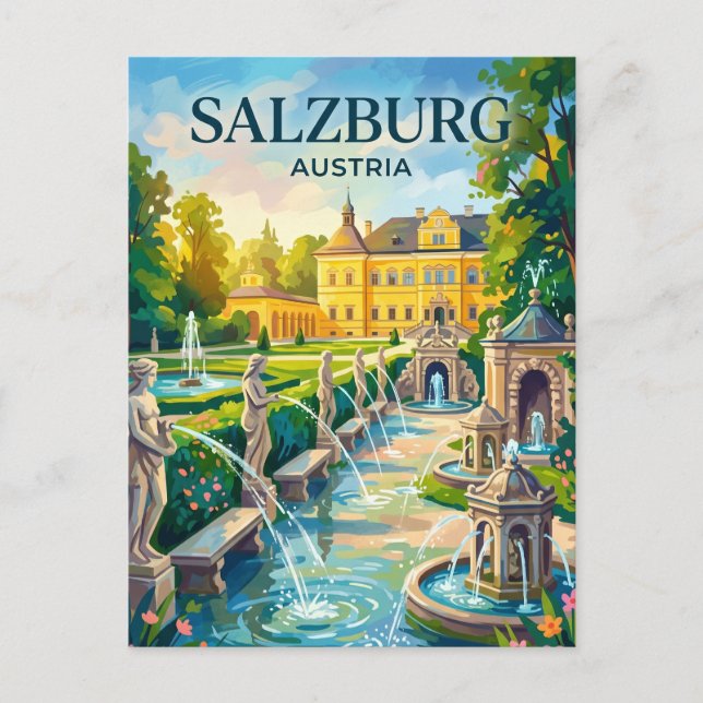 Salzburg - Hellbrunn slott Österrike Vykort (Framsida)