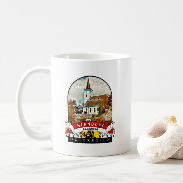Salzburg Henndorf am Wallersee Österreich Souvenir Kaffemugg (Med munk)