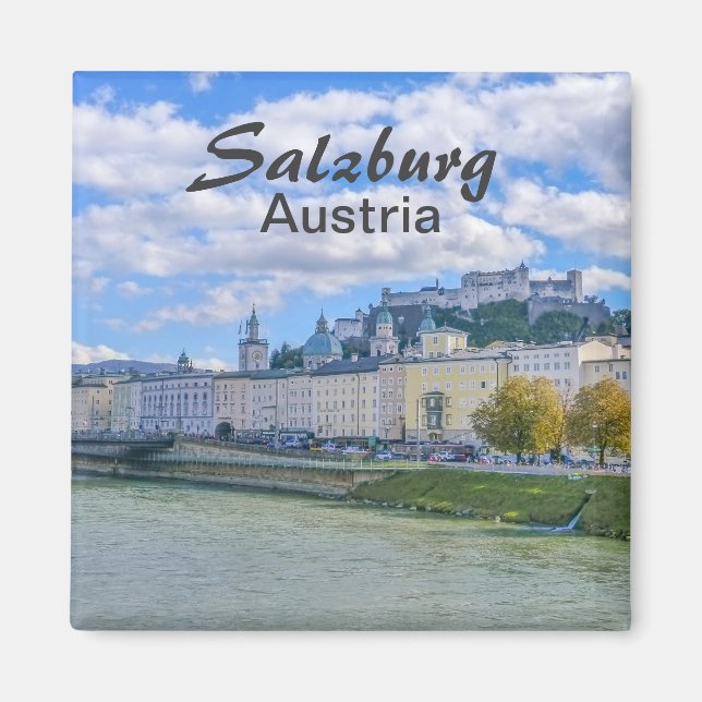 Salzburg i Österrikes Europa Souvenir Magnet (Framsidan)