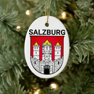 Salzburg-jacka av arm - ÖSTERRIKE Julgransprydnad Keramik