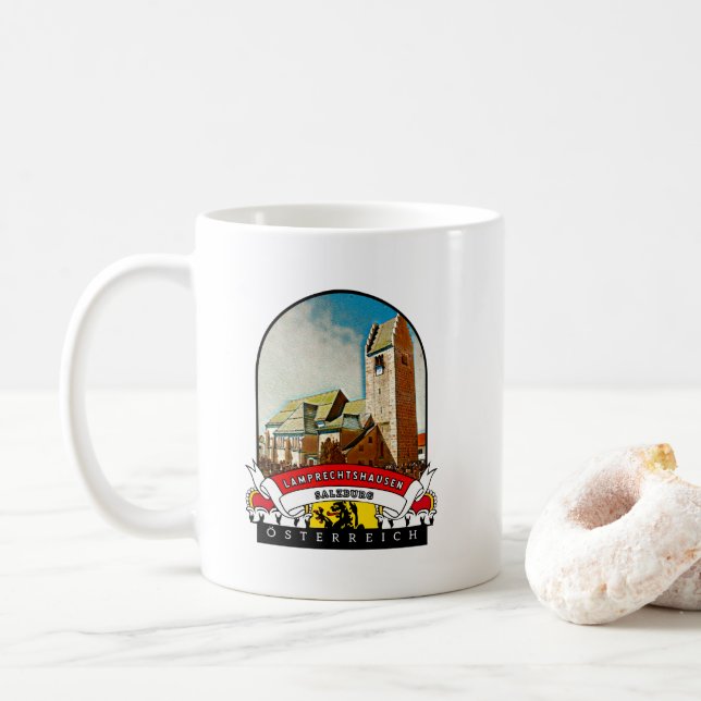 Salzburg Lamprechtshausen Österreich Souvenir Kaffemugg (Med munk)