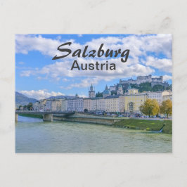 Salzburg med slottet i Österrike Vykort