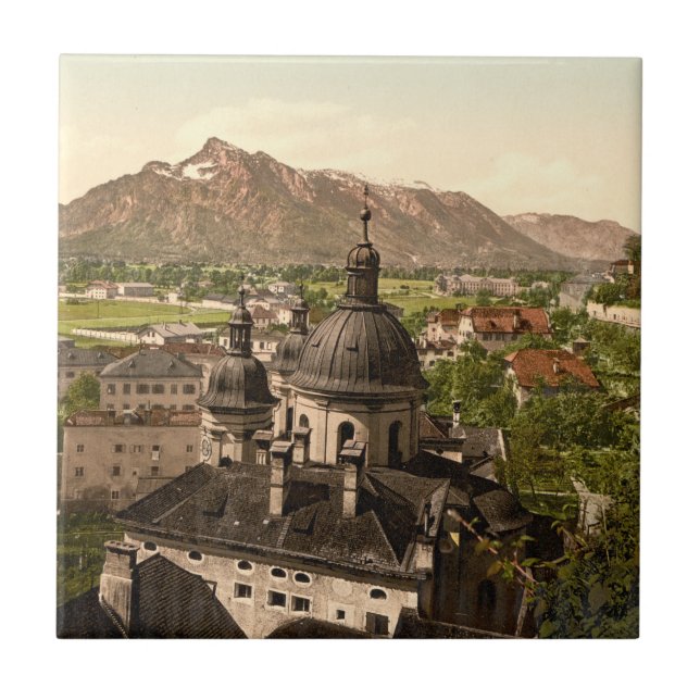 Salzburg och Untersberg, Österrike Kakelplatta (Framsidan)